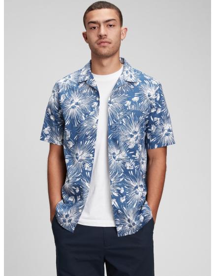 Košeľa z popelínu so vzorom kvetov