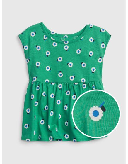 Detský top s kvetmi organický