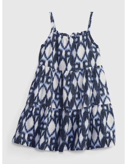Detské ľanové vzorované šaty