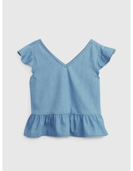 Detský bavlnený top peplum