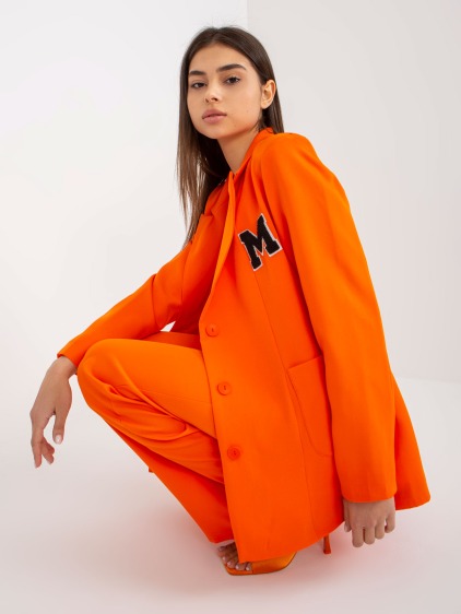 Női oversize kabát applikációkkal MARIANA narancssárga – fotografie produktu 2