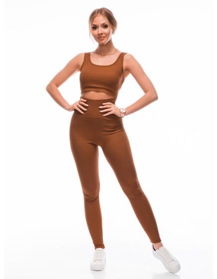 Dámská souprava legíny + top ZLR019 hnědý
