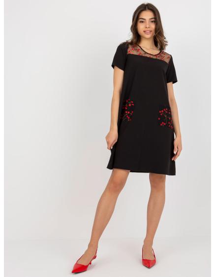 Dámské šaty s krátkými rukávy IVANA černé 