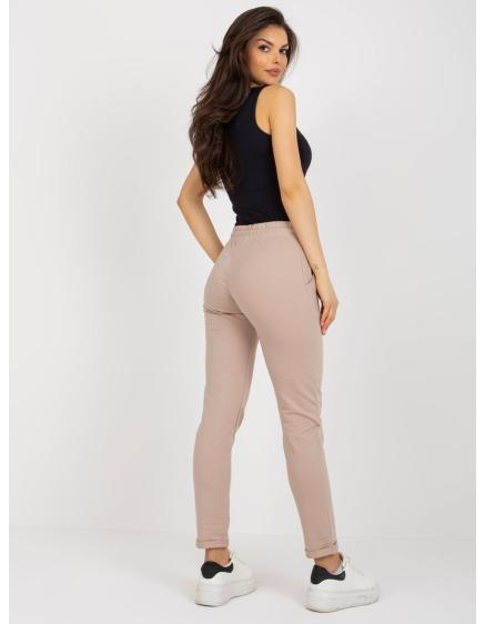 Dámské tepláky s rovnými nohavicemi DOMINIKA béžové