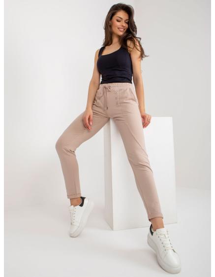 Dámské tepláky s rovnými nohavicemi DOMINIKA béžové