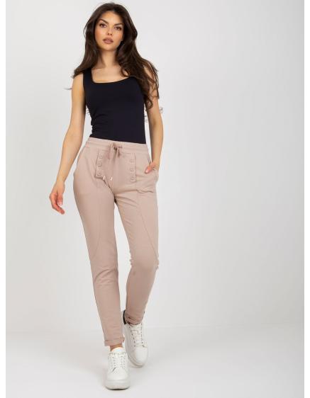 Dámské tepláky s rovnými nohavicemi DOMINIKA béžové