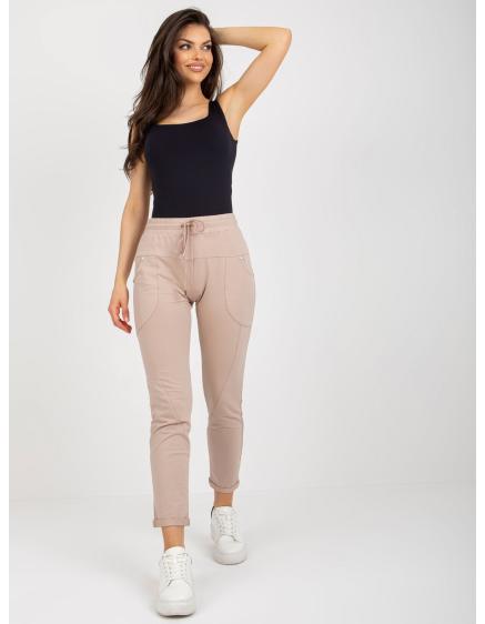 Dámske tepláky s vreckami BARTA béžové