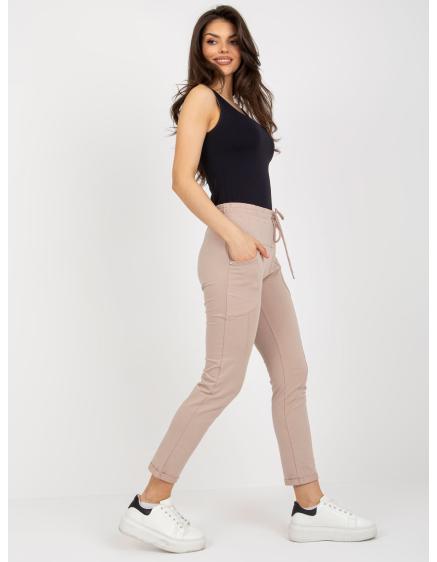 Dámske tepláky s vreckami BARTA béžové