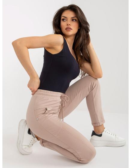 Dámske tepláky s vreckami BARTA béžové