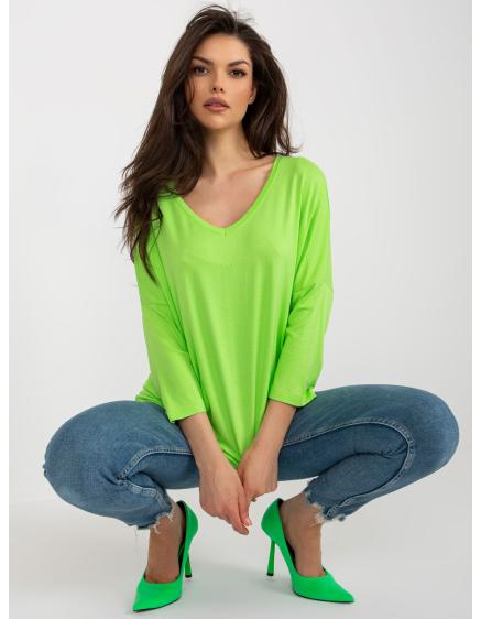Női V-nyakú blúz LEONA lime zöld