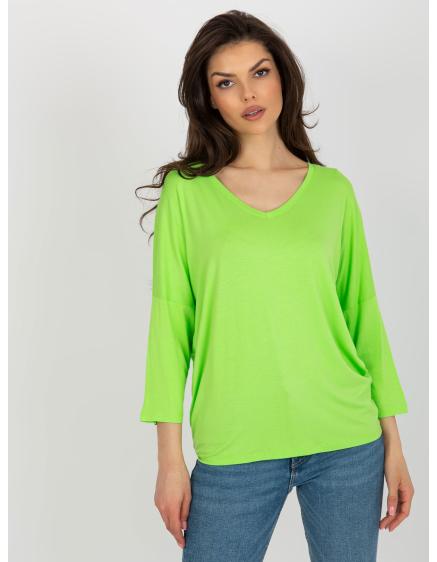 Női V-nyakú blúz LEONA lime zöld