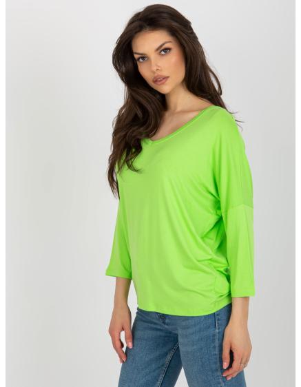 Női V-nyakú blúz LEONA lime zöld