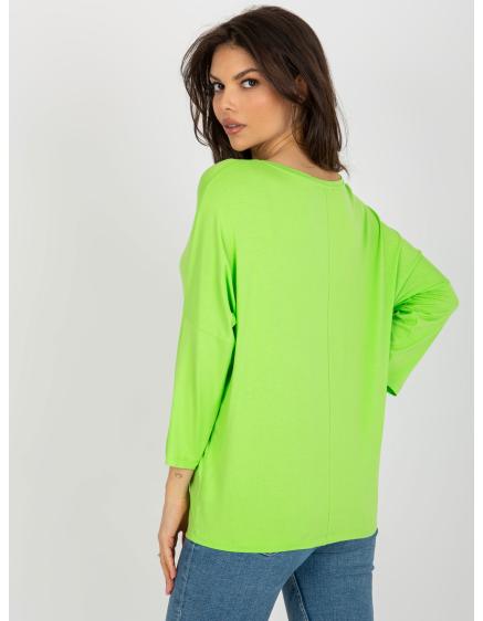 Női V-nyakú blúz LEONA lime zöld