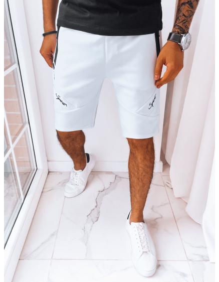 Pánské teplákové šortky PRINTA bílé