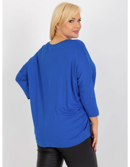 Dámská halenka s 3/4 rukávy plus size DIEGA kobaltová modrá