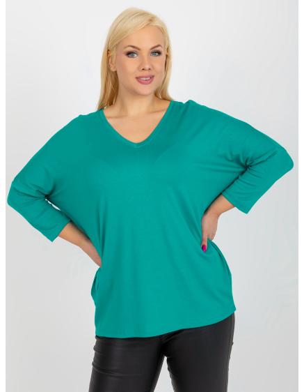 Dámská halenka z viskózy volná plus size KATA tyrkysová 