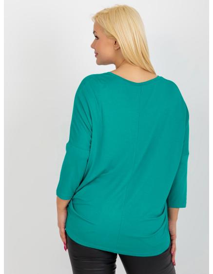 Dámská halenka z viskózy volná plus size KATA tyrkysová 