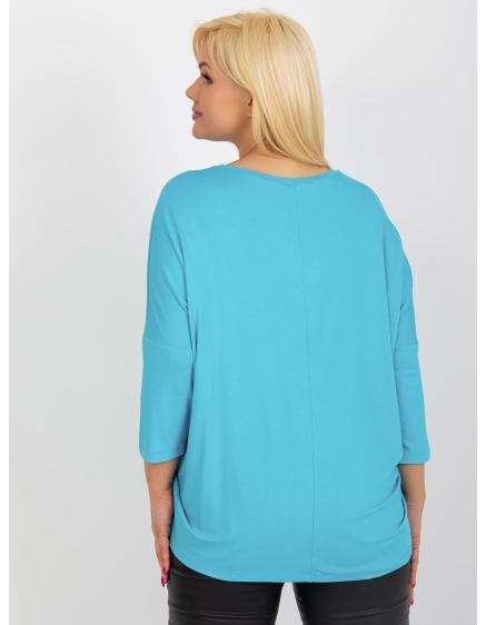 Dámská halenka s výstřihem do V plus size ACA modrá 