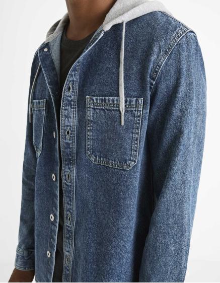 Džínová košile s kapucí Caoris