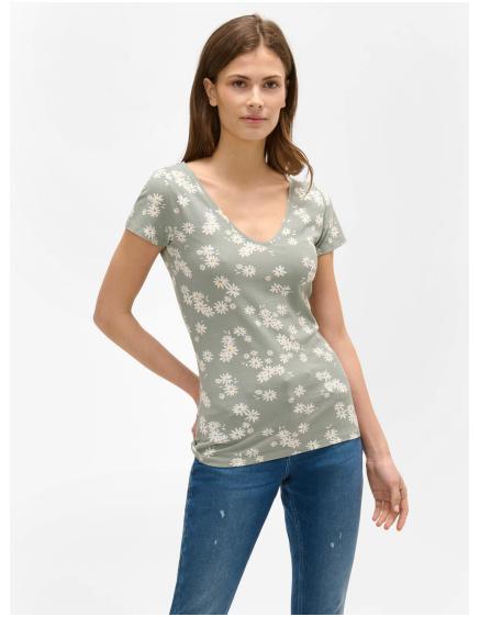 Világoszöld virágos póló