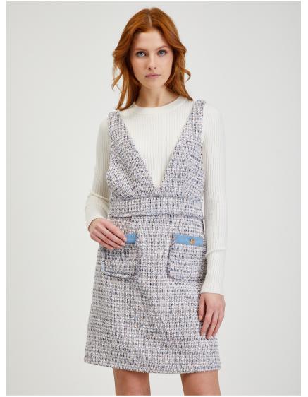 Világosszürke női tweed ruha