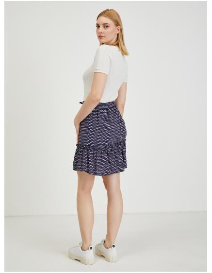 Tmavě modrá dámská vzorovaná sukně