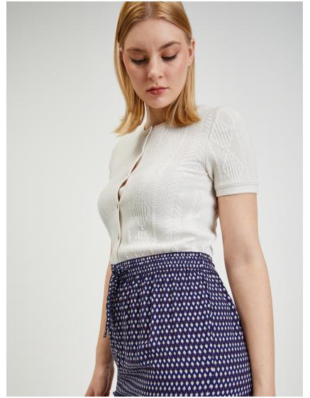 Tmavě modrá dámská vzorovaná sukně