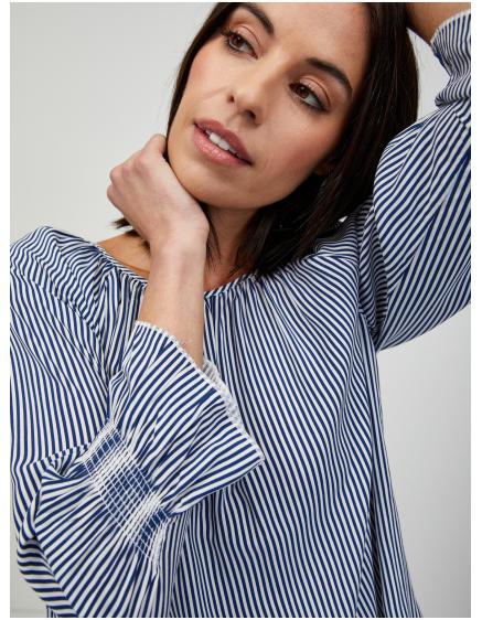 Modrá pruhovaná halenka