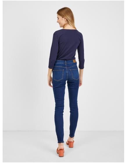 Tmavě modré dámské skinny fit džíny