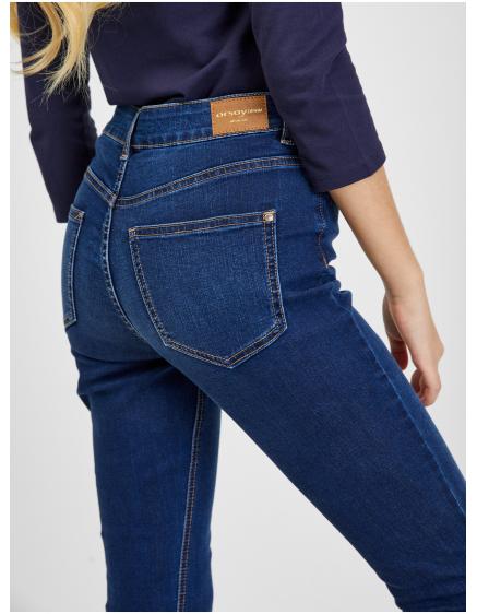 Tmavě modré dámské skinny fit džíny