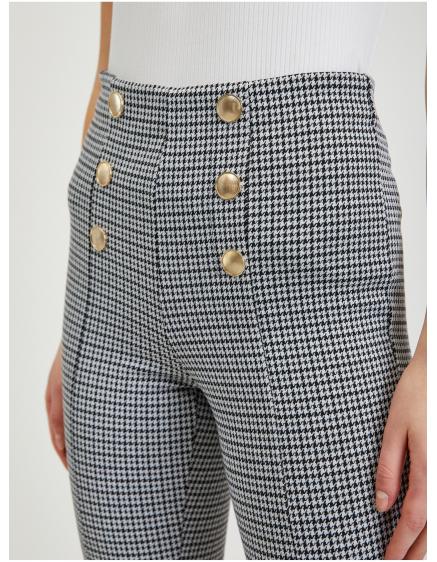 Bílo-černé dámské vzorované kalhoty