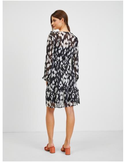 Bílo-černé dámské vzorované šaty