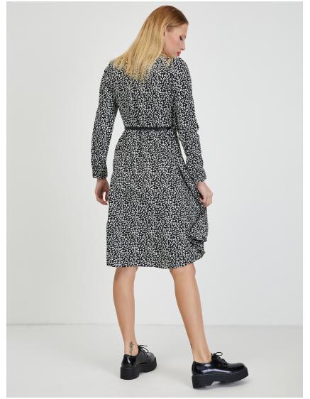 Bílo-černé dámské vzorované šaty