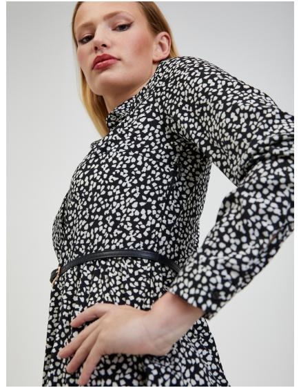 Bílo-černé dámské vzorované šaty