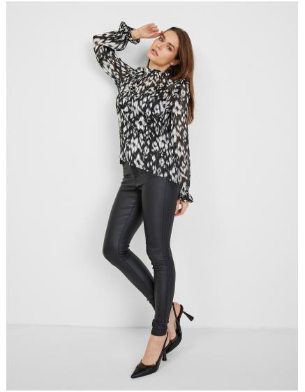 Bílo-černá dámská vzorovaná halenka