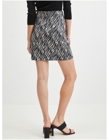 Černá dámská vzorovaná sukně v semišové úpravě