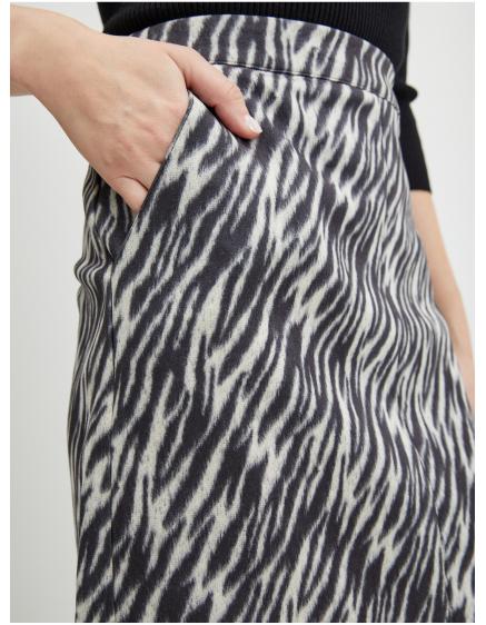 Černá dámská vzorovaná sukně v semišové úpravě