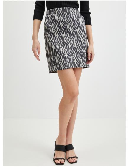 Černá dámská vzorovaná sukně v semišové úpravě