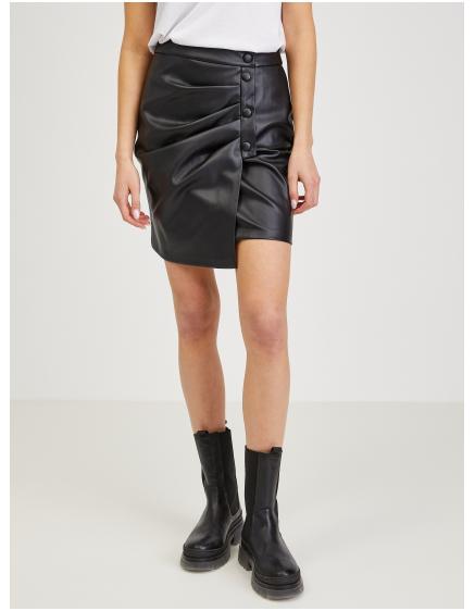 Černá dámská koženková sukně