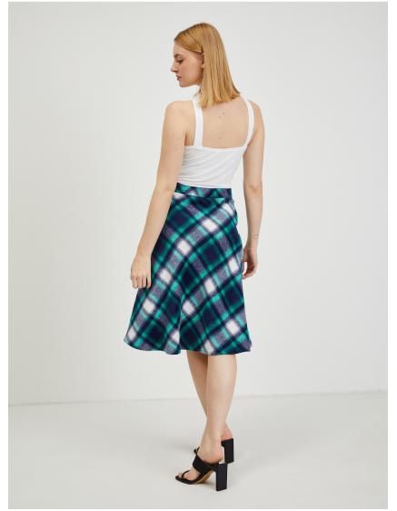 Zeleno-modrá dámská kostkovaná sukně