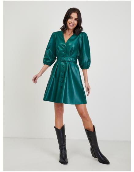Zöld női műbőr ruha