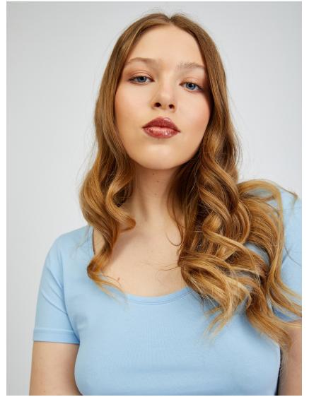 Világoskék női basic póló