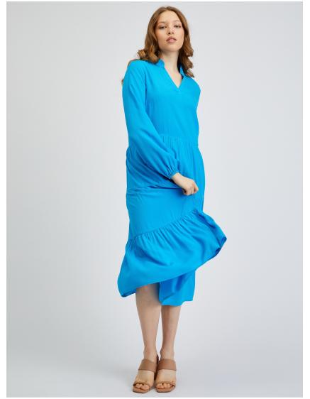 Modré dámske maxi šaty