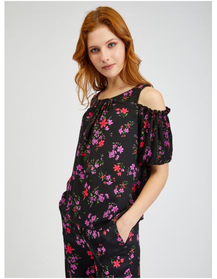 Čierna dámska kvetovaná blúzka ORSAY 36