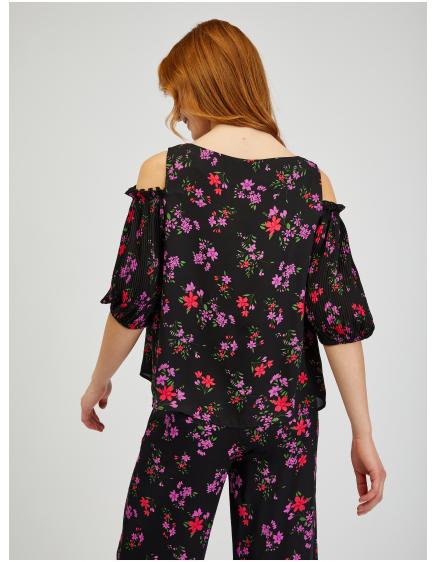 Čierna dámska kvetovaná blúzka ORSAY 36