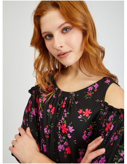 Čierna dámska kvetovaná blúzka ORSAY 36