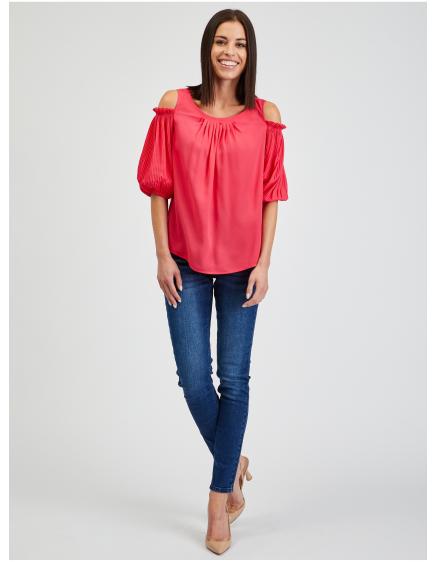 Tmavoružová dámska blúzka