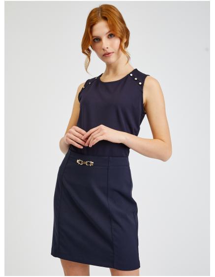 Tmavomodrá dámska sukňa