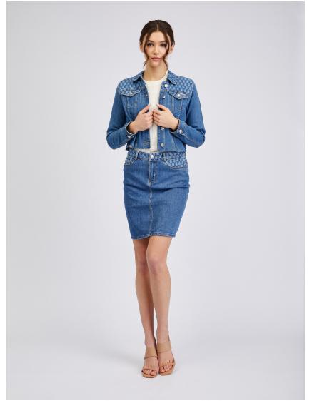 Modrá dámská džínová sukně