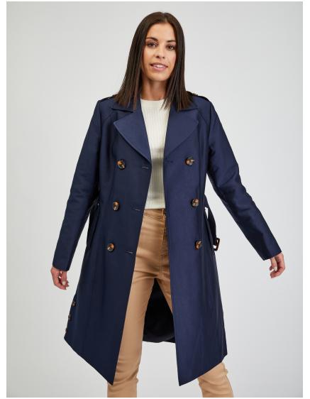 Tmavomodrý dámsky trenčkot